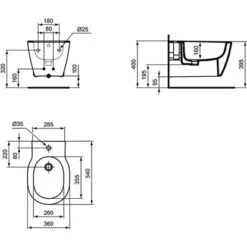 Ideal Standard Wandbidet Connect Unsichtbare Befestigung Weiß -Günstiges AquaForma Geschäft 188515 3049 6