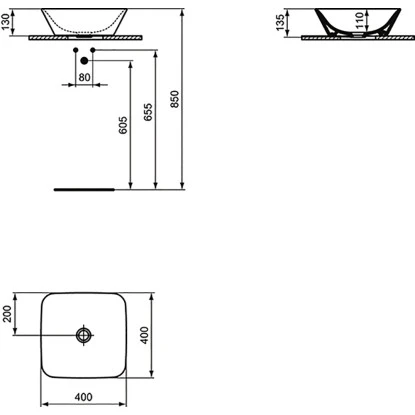 Ideal Standard Schale Connect Air 40x40 Cm Ohne Hahnloch Ohne Überlauf Weiß 9 Ideal Standard Schale Connect Air 40x40 Cm Ohne Hahnloch Ohne Überlauf Weiß – Bild 9
