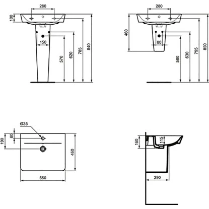 Ideal Standard Waschtisch Connect Air 55x46 Cm 1 Hahnloch M.Übl. Weiß Ideal Plus 5 Ideal Standard Waschtisch Connect Air 55x46 Cm 1 Hahnloch M.Übl. Weiß Ideal Plus – Bild 5