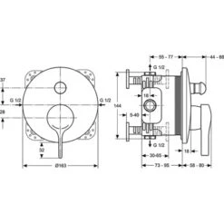 Ideal Standard Badearmatur Melange Unterputz Chrom 5 Ideal Standard Badearmatur Melange Unterputz Chrom -Günstiges AquaForma Geschäft 188750 3049 3
