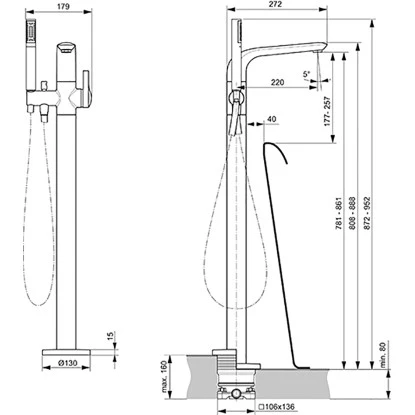 Ideal Standard Badearmatur Melange Chrom 6 Ideal Standard Badearmatur Melange Chrom – Bild 6