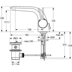Ideal Standard Waschtischarmatur Melange Chrom -Günstiges AquaForma Geschäft 188764 3049 5