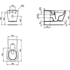 Ideal Standard Wandtiefspül-WC Connect Freedom Barrierefrei Ohne Spülrand Weiß 5 Ideal Standard Wandtiefspül-WC Connect Freedom Barrierefrei Ohne Spülrand Weiß -Günstiges AquaForma Geschäft 188850 3049 3