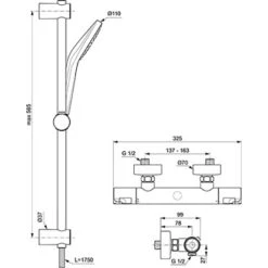 Ideal Standard Duschsystem Ceratherm T50 Aufputz Brausestange 600 Mm Chrom 15 Ideal Standard Duschsystem Ceratherm T50 Aufputz Brausestange 600 Mm Chrom -Günstiges AquaForma Geschäft 189290 3049 8