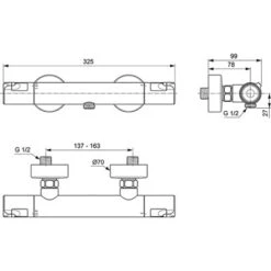Ideal Standard Brausethermostat Ceratherm T50 Aufputz Chrom -Günstiges AquaForma Geschäft 189350 3049 7