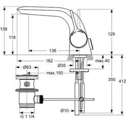 Ideal Standard Waschtischarmatur Melange Mit Kupfer-Rohre Chrom 11 Ideal Standard Waschtischarmatur Melange Mit Kupfer-Rohre Chrom -Günstiges AquaForma Geschäft 260783 3049 6