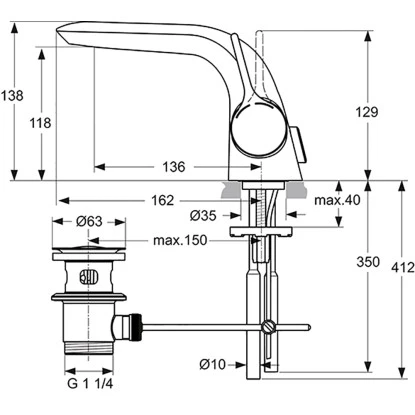Ideal Standard Waschtischarmatur Melange Mit Kupfer-Rohre Chrom 6 Ideal Standard Waschtischarmatur Melange Mit Kupfer-Rohre Chrom – Bild 6