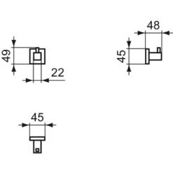 Ideal Standard Handtuchhaken IOM Cube Chrom -Günstiges AquaForma Geschäft 5017830548638 3049 VM 04