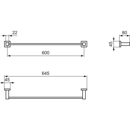Ideal Standard Handtuchhalter IOM Cube 645 Mm Chrom 4 Ideal Standard Handtuchhalter IOM Cube 645 Mm Chrom – Bild 4
