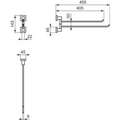 Ideal Standard Doppelte Handtuchstange IOM Cube Chrom -Günstiges AquaForma Geschäft 5017830548713 3049 VM 04