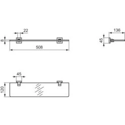 Ideal Standard Glasablage IOM Cube Chrom -Günstiges AquaForma Geschäft 5017830548775 3049 VM 04