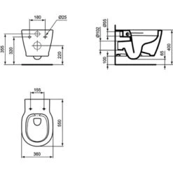 Ideal Standard WC-Paket Connect Ohne Spülrand Weiß -Günstiges AquaForma Geschäft 539514 3049 10