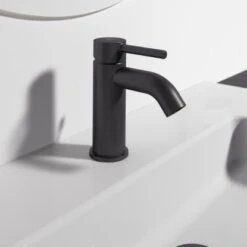 Ideal Standard Waschtischarmatur Ceraline Mit Zugknopf-Ablaufgarnitur Silk Black -Günstiges AquaForma Geschäft 605960 3049 5