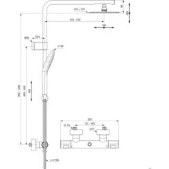 Ideal Standard Duschsystem Flex Mit Brausethermostat Ceratherm T100 Chrom -Günstiges AquaForma Geschäft 606099 4650 6