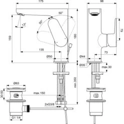 Ideal Standard Waschtischarmatur Cerafine O H155 Chrom 13 Ideal Standard Waschtischarmatur Cerafine O H155 Chrom -Günstiges AquaForma Geschäft 611246 3049 7