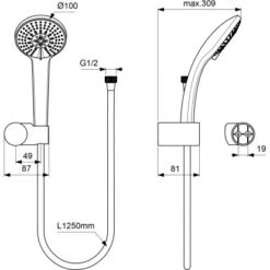 Ideal Standard Armaturenpaket Ceraflex Inkl. Handbrause-Set Chrom -Günstiges AquaForma Geschäft 611271 3049 12