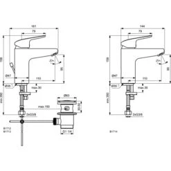 Ideal Standard Armaturenpaket Ceraflex Inkl. Brausethermostat Chrom -Günstiges AquaForma Geschäft 611281 3049 14