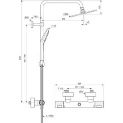 Ideal Standard Duschsystem Mit Brausethermostat Ceratherm T100 Chrom -Günstiges AquaForma Geschäft 611676 3049 11