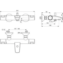 Ideal Standard Badethermostat Ceratherm T25 Aufputz Chrom 9 Ideal Standard Badethermostat Ceratherm T25 Aufputz Chrom -Günstiges AquaForma Geschäft 611682 3049 5