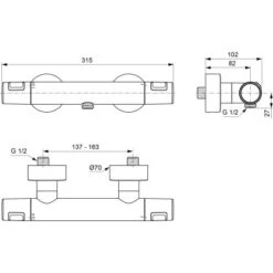 Ideal Standard Brausethermostat Ceratherm T25 Aufputz Silk Black 11 Ideal Standard Brausethermostat Ceratherm T25 Aufputz Silk Black -Günstiges AquaForma Geschäft 611776 3049 6