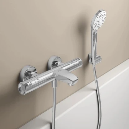 Ideal Standard Badethermostat Aufputz Ceratherm T50 Mit Handbrauseset Chrom 3 Ideal Standard Badethermostat Aufputz Ceratherm T50 Mit Handbrauseset Chrom – Bild 3