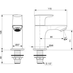 Ideal Standard Standventil Connect Air Silver Storm 7 Ideal Standard Standventil Connect Air Silver Storm -Günstiges AquaForma Geschäft 612125 3049 4