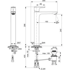 Ideal Standard Waschtischarmatur Connect Air Verlängerter Sockel Magnetic Grey 7 Ideal Standard Waschtischarmatur Connect Air Verlängerter Sockel Magnetic Grey -Günstiges AquaForma Geschäft 612364 3049 4