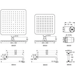 Ideal Standard Regenbrause Idealrain Cube 20 X 20 Cm Silk Black -Günstiges AquaForma Geschäft 614225 3049 5