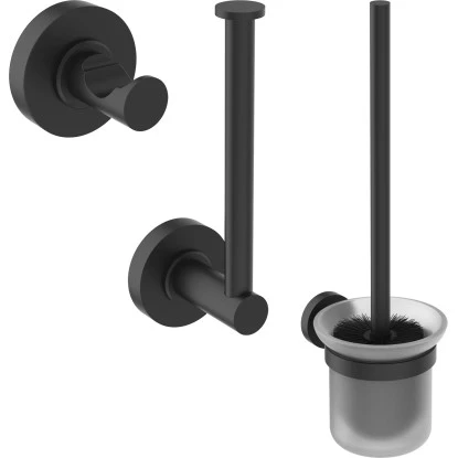 Ideal Standard WC-Bürste Set IOM Mit Papierhalter Und Haken Silk Black 1 Ideal Standard WC-Bürste Set IOM Mit Papierhalter Und Haken Silk Black
