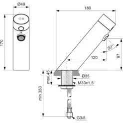 Ideal Standard Waschtischarmatur Sensorflow Ohne Mischung Batterie Chrom 13 Ideal Standard Waschtischarmatur Sensorflow Ohne Mischung Batterie Chrom -Günstiges AquaForma Geschäft 615103 3049 7