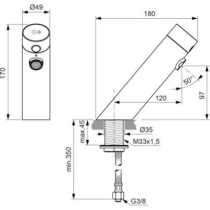 Ideal Standard Waschtischarmatur Sensorflow Ohne Mischung Batterie Chrom 7 Ideal Standard Waschtischarmatur Sensorflow Ohne Mischung Batterie Chrom – Bild 7