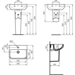 Ideal Standard Waschtisch I.life S 50 Cm Weiß 15 Ideal Standard Waschtisch I.life S 50 Cm Weiß -Günstiges AquaForma Geschäft 8014140491606 3049 VM 08