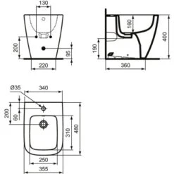 Ideal Standard Stand-Bidet I.life S Mit Überlauf + 1 Hahnloch Weiß 15 Ideal Standard Stand-Bidet I.life S Mit Überlauf + 1 Hahnloch Weiß -Günstiges AquaForma Geschäft 8014140491774 3049 VM 08