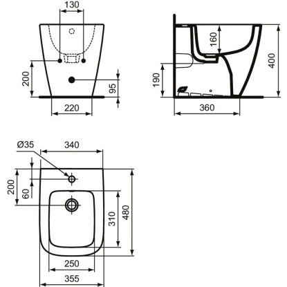 Ideal Standard Stand-Bidet I.life S Mit Überlauf + 1 Hahnloch Weiß 8 Ideal Standard Stand-Bidet I.life S Mit Überlauf + 1 Hahnloch Weiß – Bild 8