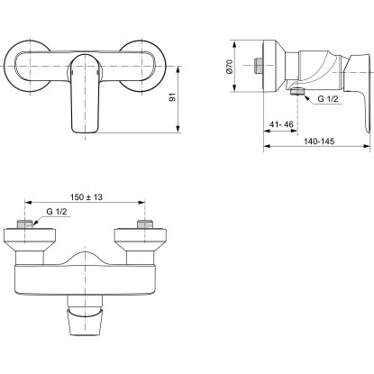 Ideal Standard Brausearmatur Connect Air AP Chrom 8 Ideal Standard Brausearmatur Connect Air AP Chrom – Bild 8