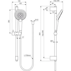 Ideal Standard Kombi. Idealrain Evo Jet 60 Cm + 3-Funktionshandbrause Ø 125 Cm 9 Ideal Standard Kombi. Idealrain Evo Jet 60 Cm + 3-Funktionshandbrause Ø 125 Cm -Günstiges AquaForma Geschäft 876705 3049 4