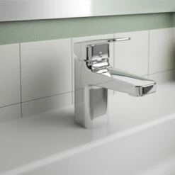 Ideal Standard Waschtischarmatur Ceraplan Chrom Ohne Ablaufgarnitur M. Kette H75 -Günstiges AquaForma Geschäft 887581 3049 4