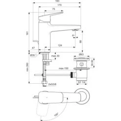Ideal Standard Waschtischarmatur Ceraplan Chrom BlueStart H90 -Günstiges AquaForma Geschäft 887637 3049 4