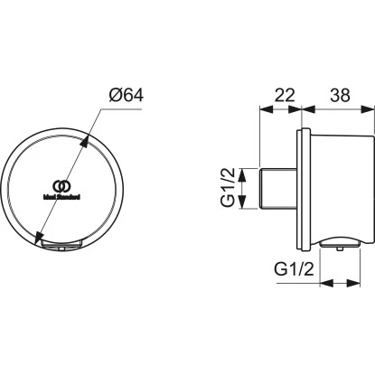 Ideal Standard Brauseschlauchanschluss Idealrain Atelier Grey Rund Aufputz 6 Ideal Standard Brauseschlauchanschluss Idealrain Atelier Grey Rund Aufputz – Bild 6