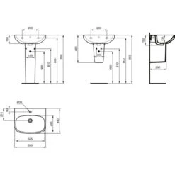 Ideal Standard Waschtisch I.life A 55x44 Cm 1 Hahnloch Mit Überlauf Weiß -Günstiges AquaForma Geschäft 9802893 3049 12
