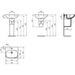 Ideal Standard Waschtisch I.life A 50x44 Cm 1 Hahnloch Mit Überlauf Weiß -Günstiges AquaForma Geschäft 9802901 3049 7