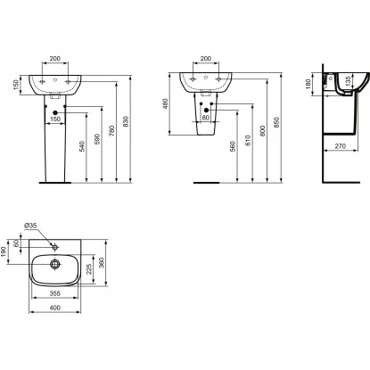 Ideal Standard Wandsäule I.life A Für Handwaschbecken Weiß 7 Ideal Standard Wandsäule I.life A Für Handwaschbecken Weiß – Bild 7