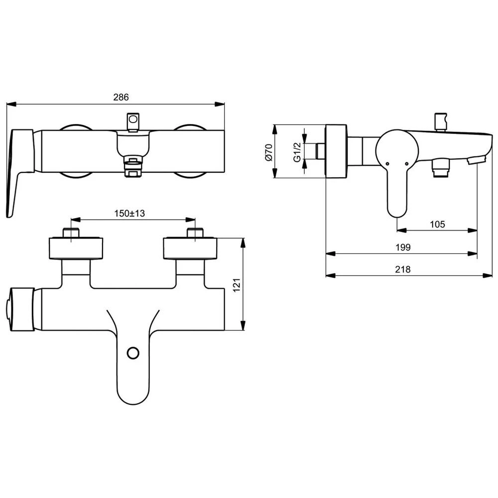 Ideal Standard Connect Blue Badearmatur, Aufputz 2 Ideal Standard Connect Blue Badearmatur, Aufputz – Bild 2