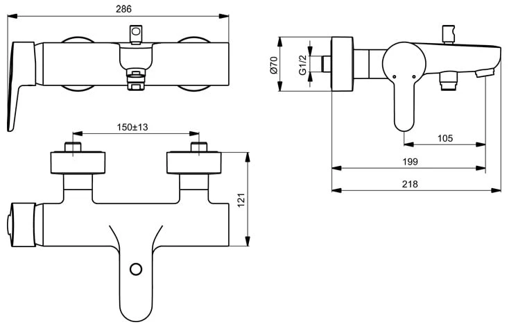Ideal Standard Connect Blue Badearmatur, Aufputz 1 Ideal Standard Connect Blue Badearmatur, Aufputz