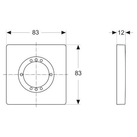 Ideal Standard Archimodule 1- Loch Rosette, 8,3 X 8,3 Cm 1 Ideal Standard Archimodule 1- Loch Rosette, 8,3 X 8,3 Cm