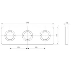 Ideal Standard Archimodule 3-Loch-Rosette 8,3 X 24,9 Cm, Abgerunden Ecken
