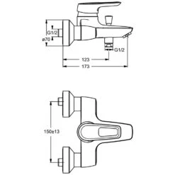 Ideal Standard CeraMix Blue Badearmatur Aufputz