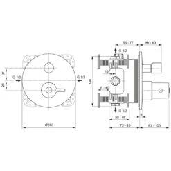 Ideal Standard CeraPlus 2 UP Wannenthermostat Bausatz 2 Mit Desinfektion Und Entkopplung