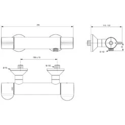 Ideal Standard CeraPlus 2 Brausethermostat AP Mit Desinfektion Und Entkopplung