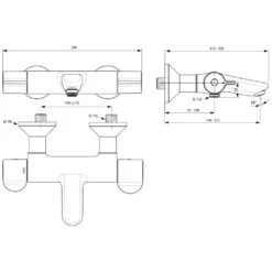 Ideal Standard CeraPlus 2 Wannenthermostat AP Mit Desinfektion Und Entkopplung Und Absperrbaren S-Anschlüssen